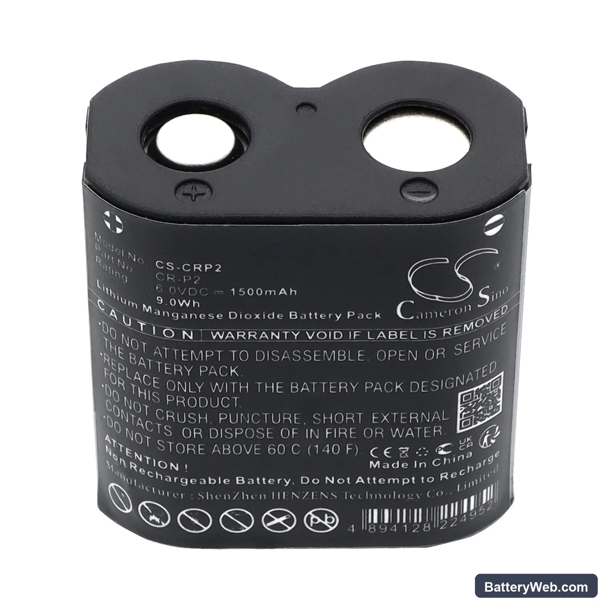 Camera Replacement Battery, 6V, 1500mAh, Li-MnO2 5