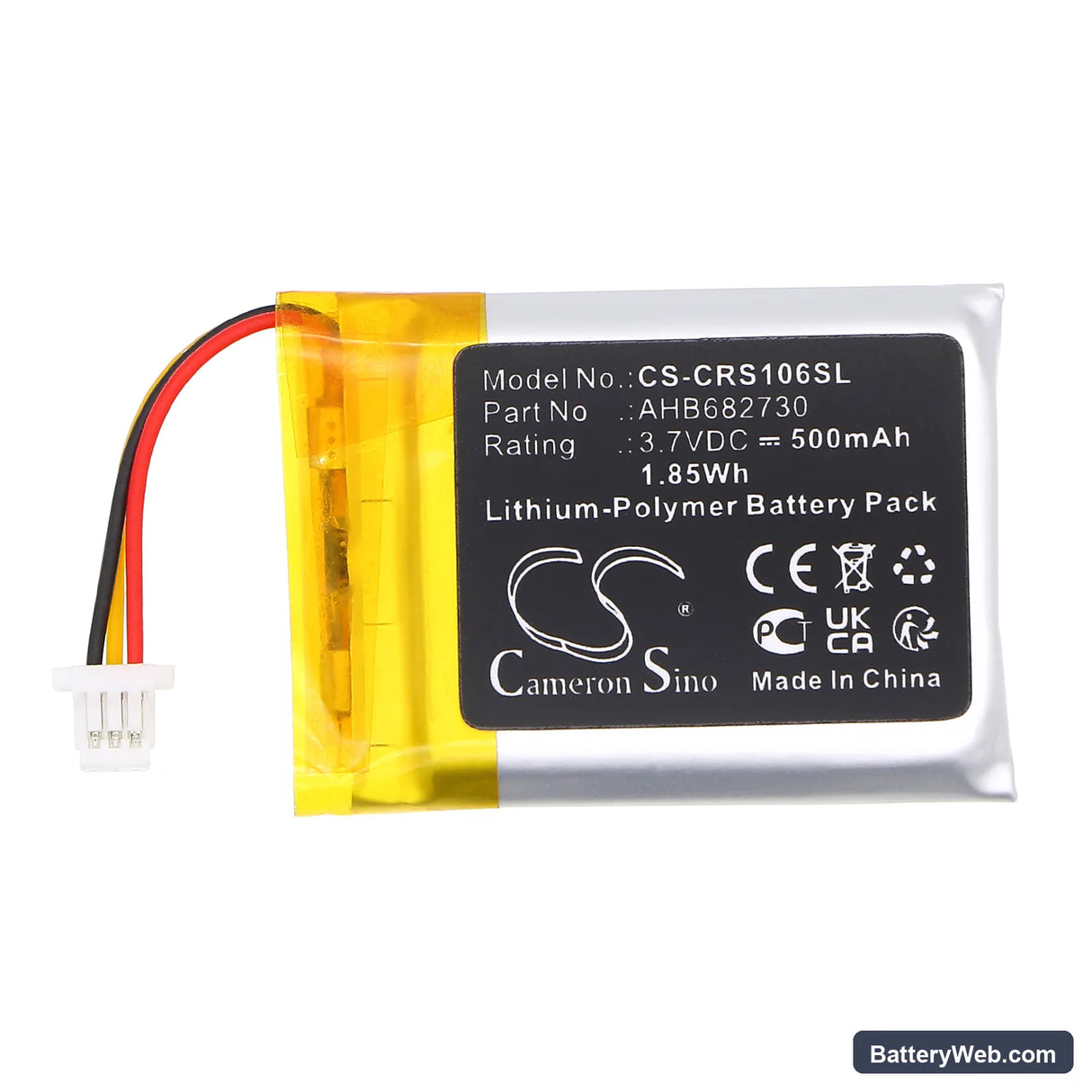 Corsair RGP0106 Replacement Battery, 3.7V, 500mAh, Li-Polymer 3