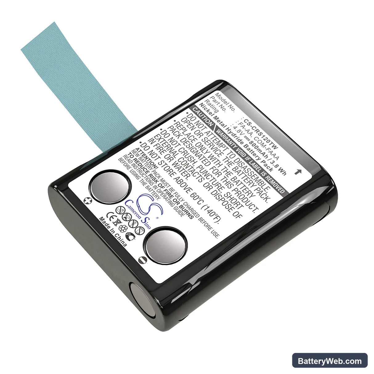 Cobra FRS120 Replacement Battery, 4.8V, 800mAh, Ni-MH 1