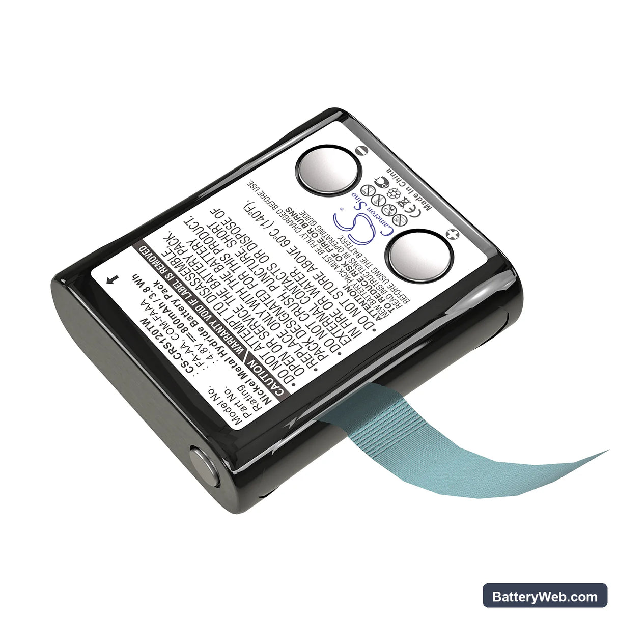 Cobra FRS120 Replacement Battery, 4.8V, 800mAh, Ni-MH 2