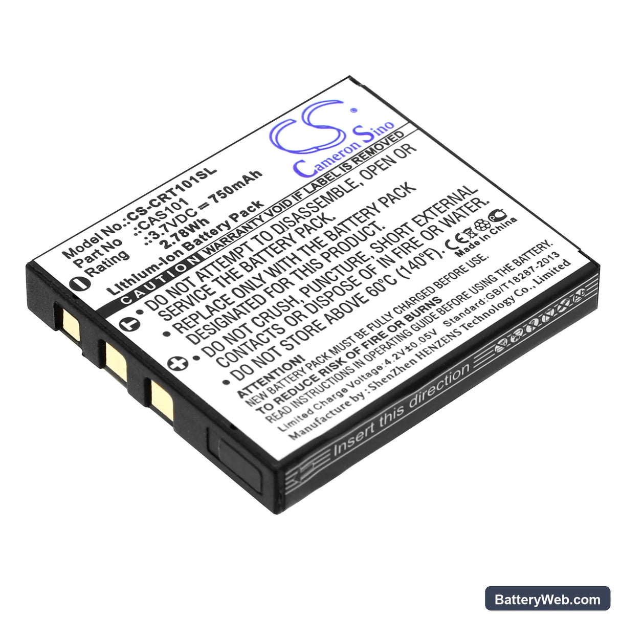 Creative Vado Replacement Battery, 3.7V, 750mAh, Li-ion 1