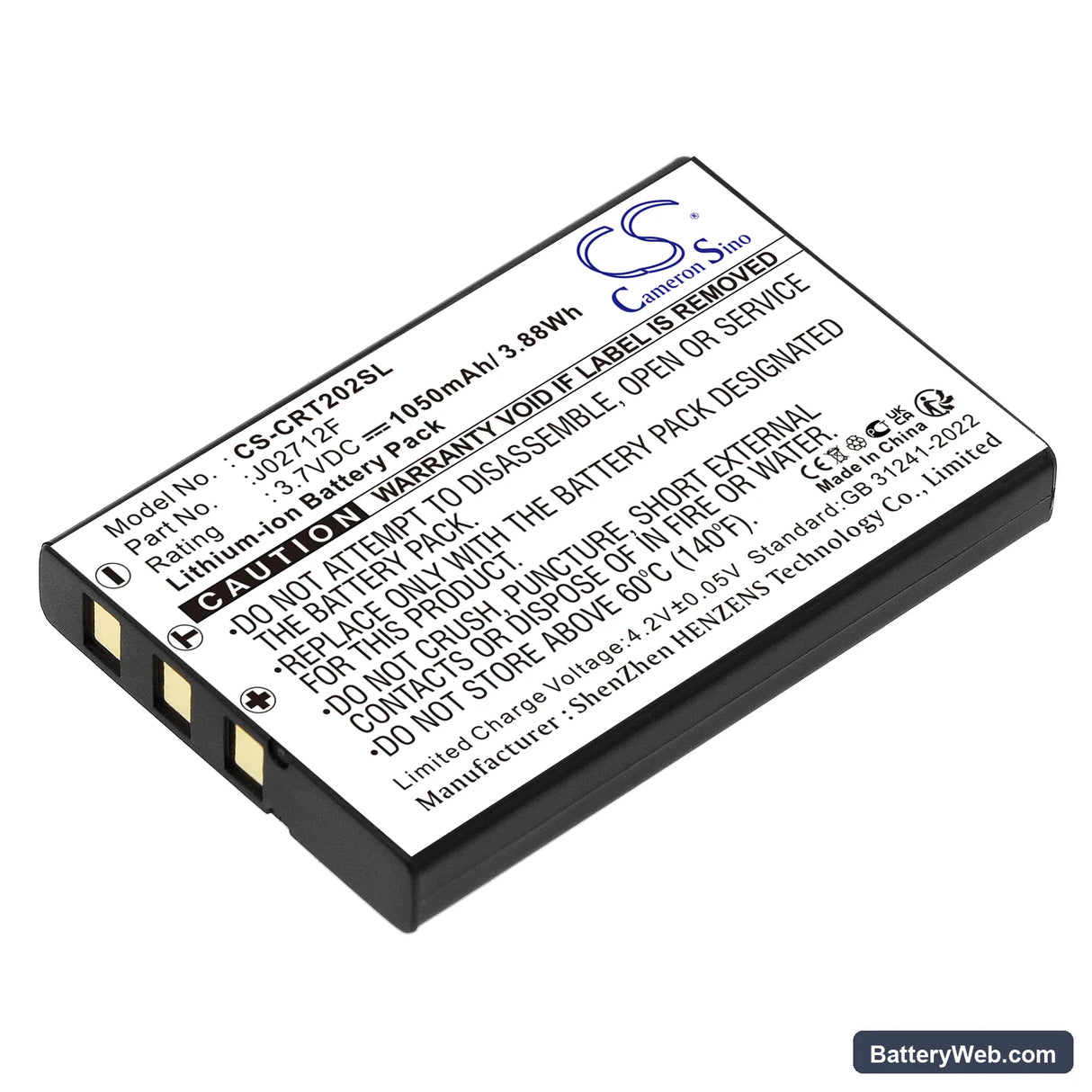 Creative Vado HD Replacement Battery, 3.7V, 1050mAh, Li-ion 1