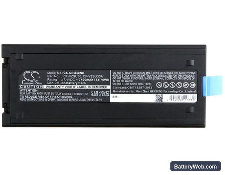 Panasonic Toughbook CF18 Replacement Battery, 7.4V, 7400mAh, Li-ion 5