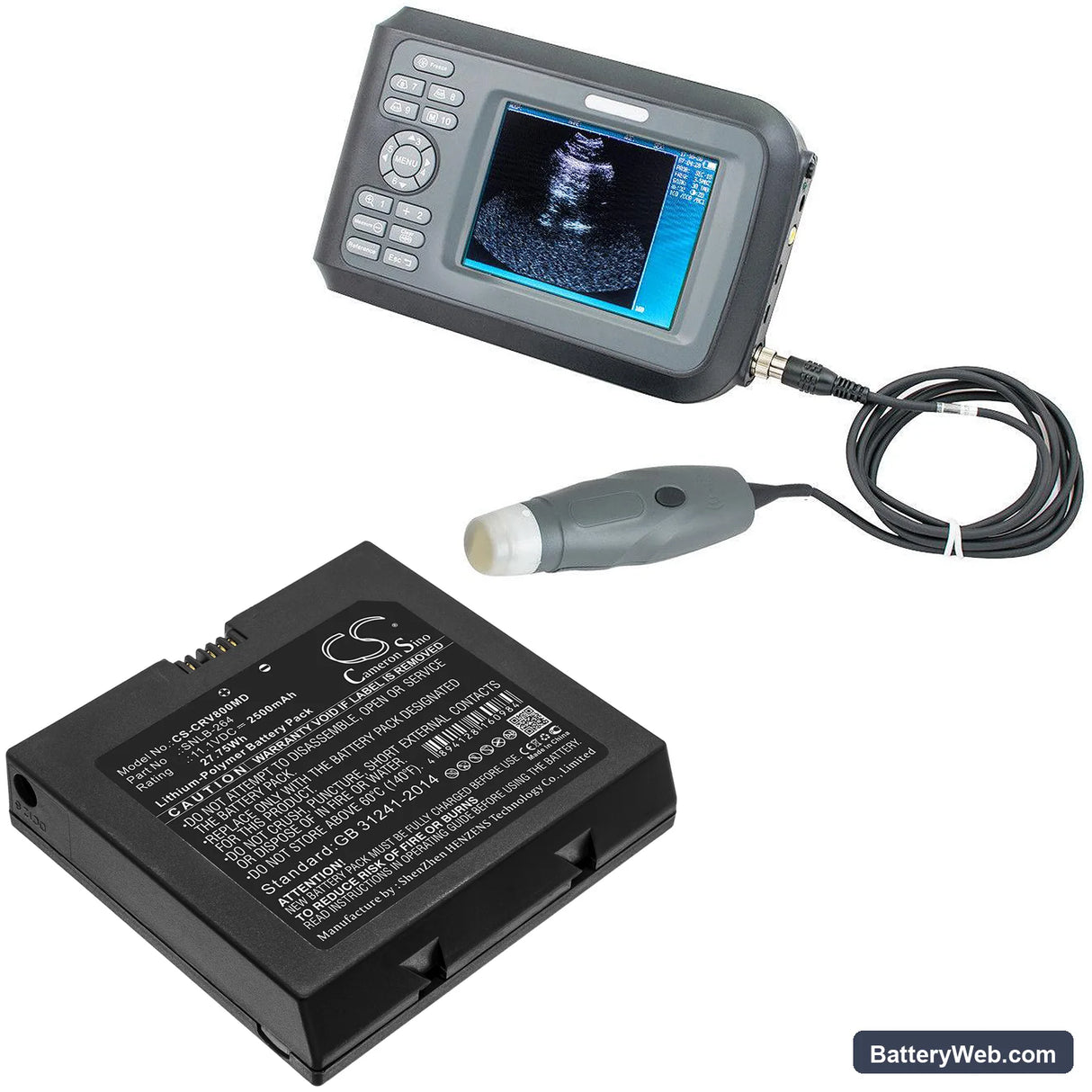 Carejoy V7 Replacement Battery, 11.1V, 2500mAh, Li-Polymer 4