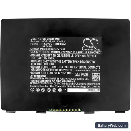 CareStream DRX-1 Replacement Battery, 14.8V, 2100mAh, Li-Polymer 3