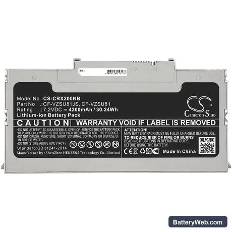 Panasonic CF-AX2 Replacement Battery, 7.2V, 4200mAh, Li-ion 5
