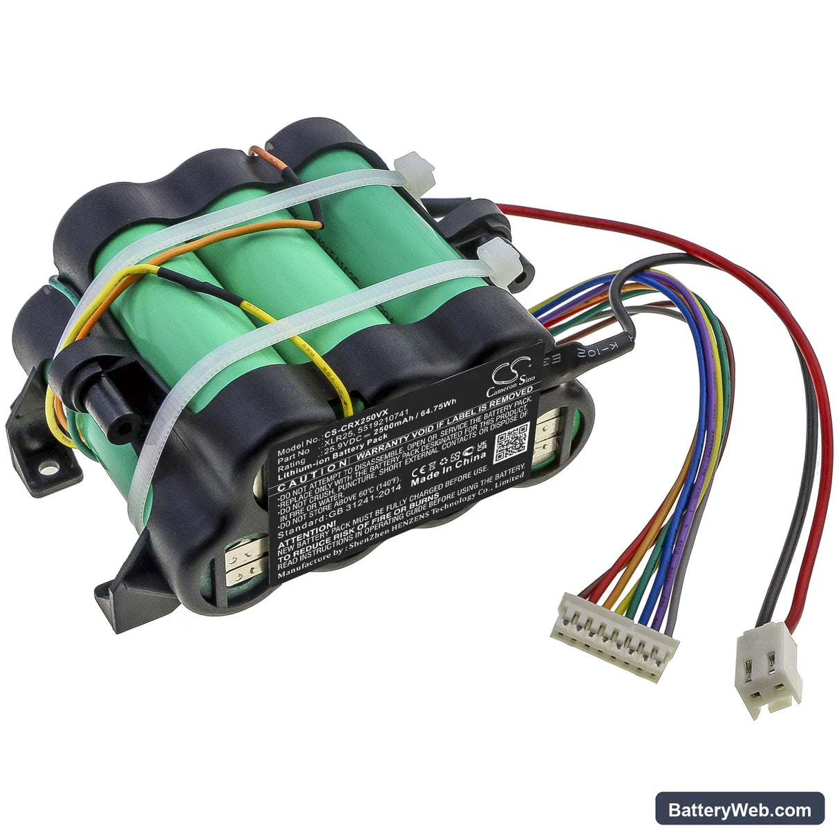DeLonghi Colombina XLR25LE.GY Replacement Battery, 25.9V, 2500mAh, Li-ion 1