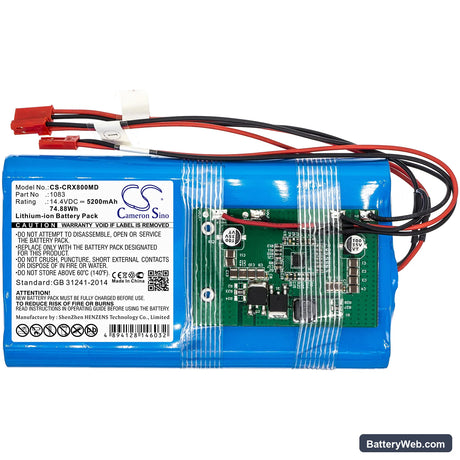 CareStream DBLX-8 Replacement Battery, 14.4V, 5200mAh, Li-ion 3