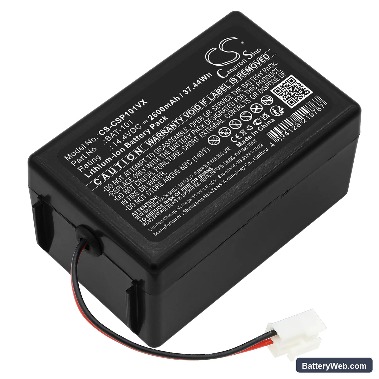 Cleanmaxx Smart Plus Replacement Battery, 14.4V, 2600mAh, Li-ion 1
