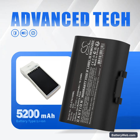 Castles Saturn 1000 S1F2 Replacement Battery, 3.7V, 5200mAh, Li-ion 7