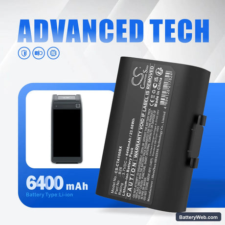 Castles Saturn 1000 S1F2 Replacement Battery, 3.7V, 6400mAh, Li-ion 7
