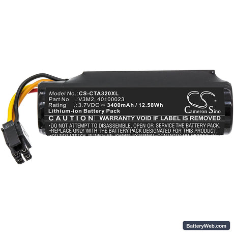 Castles Vega 3000 Replacement Battery, 3.7V, 3400mAh, Li-ion 3