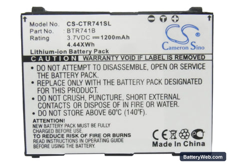 Verizon GzOne C731 ROCK Replacement Battery, 3.7V, 1200mAh, Li-ion 5