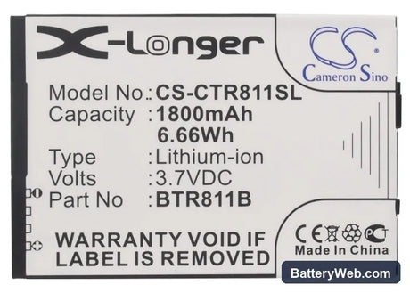 Casio Commando 2 Replacement Battery, 3.7V, 1800mAh, Li-ion 5