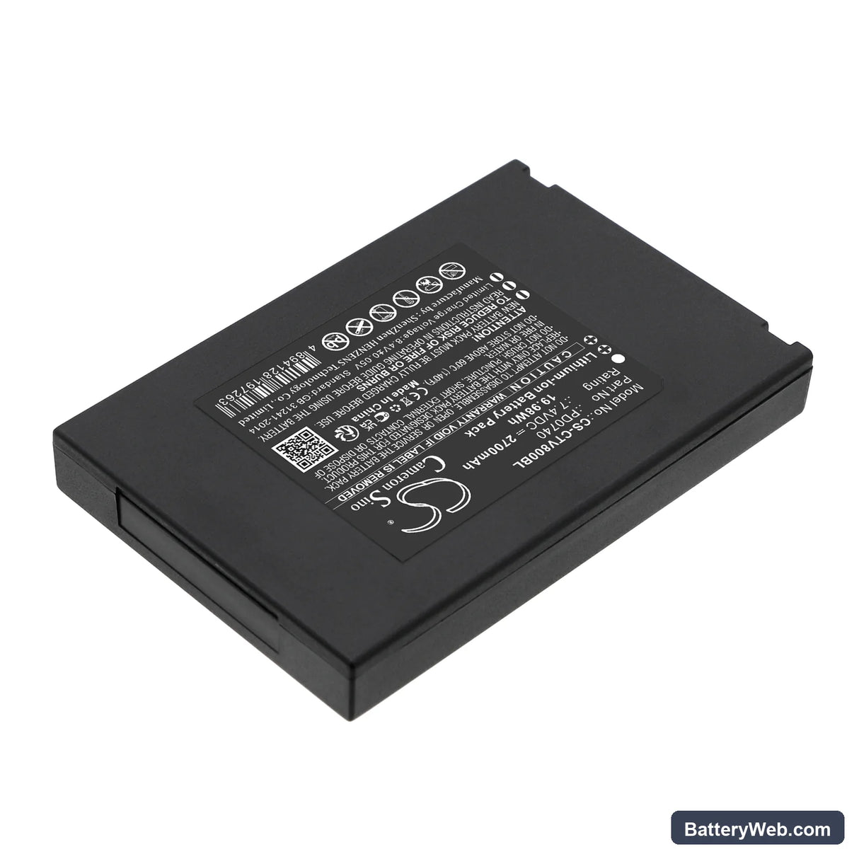 Centerm V8 Replacement Battery, 7.4V, 2700mAh, Li-ion 2