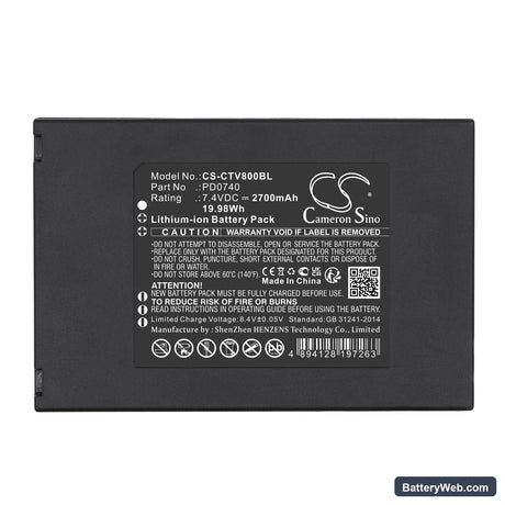 Centerm V8 Replacement Battery, 7.4V, 2700mAh, Li-ion 5