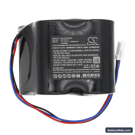 CaddX TX-7201-05-1 Replacement Battery, 12V, 12000mAh, Li-MnO2 3