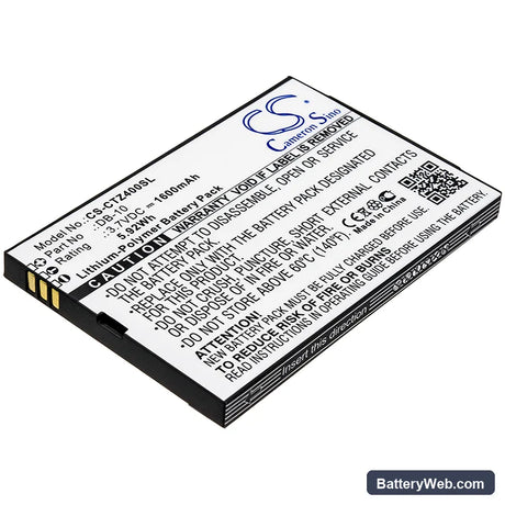 Canon Wordtank Z400 Replacement Battery, 3.7V, 1600mAh, Li-Polymer 1