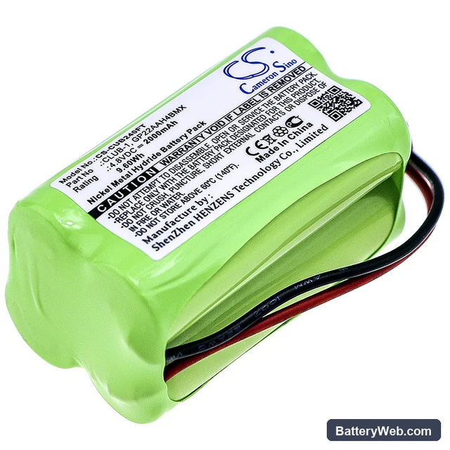 Clulite Range Replacement Battery, 4.8V, 2000mAh, Ni-MH 1