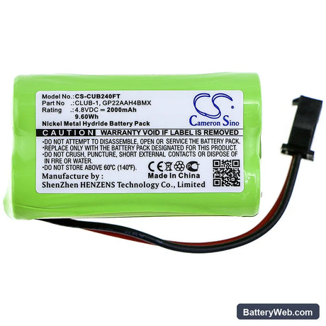 Clulite Range Replacement Battery, 4.8V, 2000mAh, Ni-MH 3