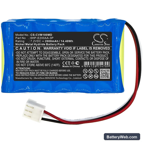 Care Vision OM-100 Replacement Battery, 7.2V, 2000mAh, Ni-MH 3