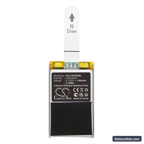 CGV Prelude 3 Replacement Battery, 3.7V, 750mAh, Li-Polymer 4