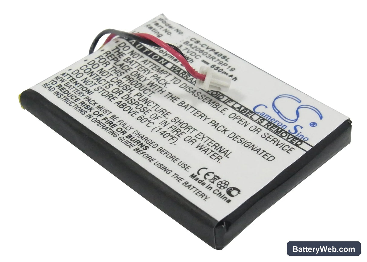 Creative V Replacement Battery, 3.7V, 650mAh, Li-Polymer 1