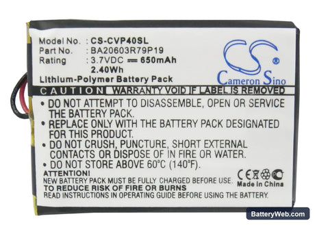 Creative V Replacement Battery, 3.7V, 650mAh, Li-Polymer 5