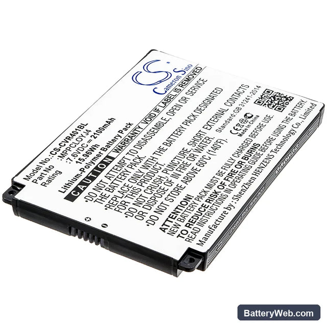 Clover C401U Replacement Battery, 7.6V, 2100mAh, Li-Polymer 1