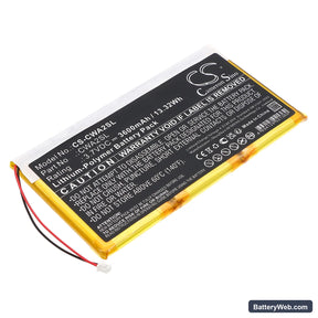 Cowon PMP A2 20GB Replacement Battery, 3.7V, 3600mAh, Li-Polymer 1