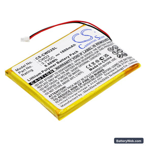 Cowon D2 2GB Replacement Battery, 3.7V, 1800mAh, Li-ion 1
