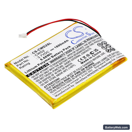 Cowon D2 2GB Replacement Battery, 3.7V, 1800mAh, Li-ion 1