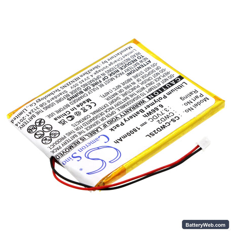 Cowon D2 2GB Replacement Battery, 3.7V, 1800mAh, Li-ion 2