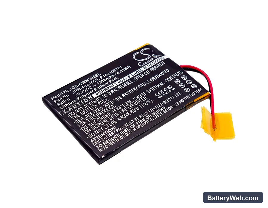 Cowon M2 Replacement Battery, 3.7V, 1300mAh, Li-Polymer 1