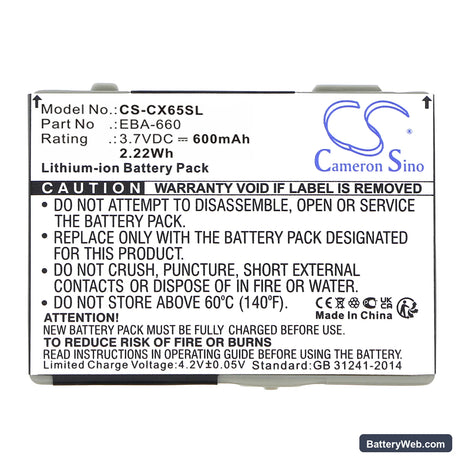 Siemens A31 Replacement Battery, 3.7V, 600mAh, Li-ion 5