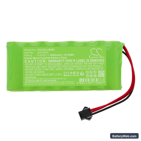 Compumatic XL1000 Replacement Battery, 9.6V, 2000mAh, Ni-MH 3