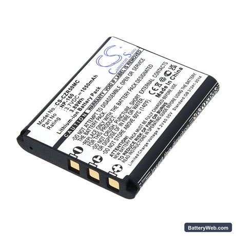 Casio Exilim EX-ZR50 Replacement Battery, 3.7V, 1050mAh, Li-ion 1