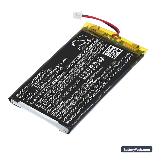 Creative Zen Neeon Replacement Battery, 3.7V, 1350mAh, Li-Polymer 1