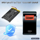Creative Zen Neeon Replacement Battery, 3.7V, 1350mAh, Li-Polymer 6