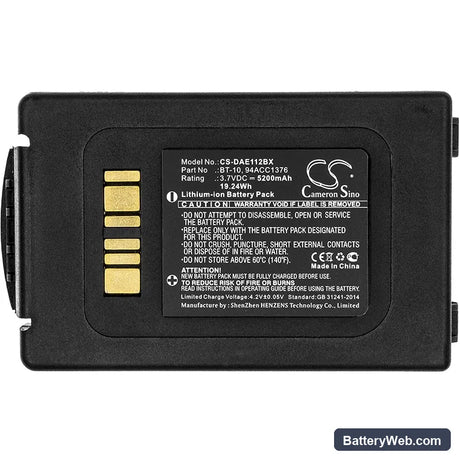 Datalogic ELF Replacement Battery, 3.7V, 5200mAh, Li-ion 3