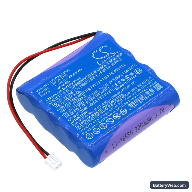 Deli AE2300 Replacement Battery, 7.4V, 4000mAh, Li-ion 1