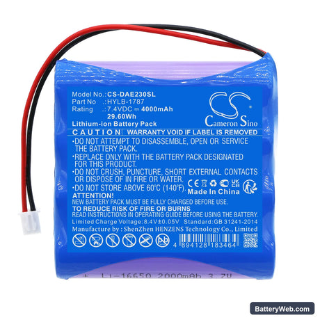 Deli AE2300 Replacement Battery, 7.4V, 4000mAh, Li-ion 3