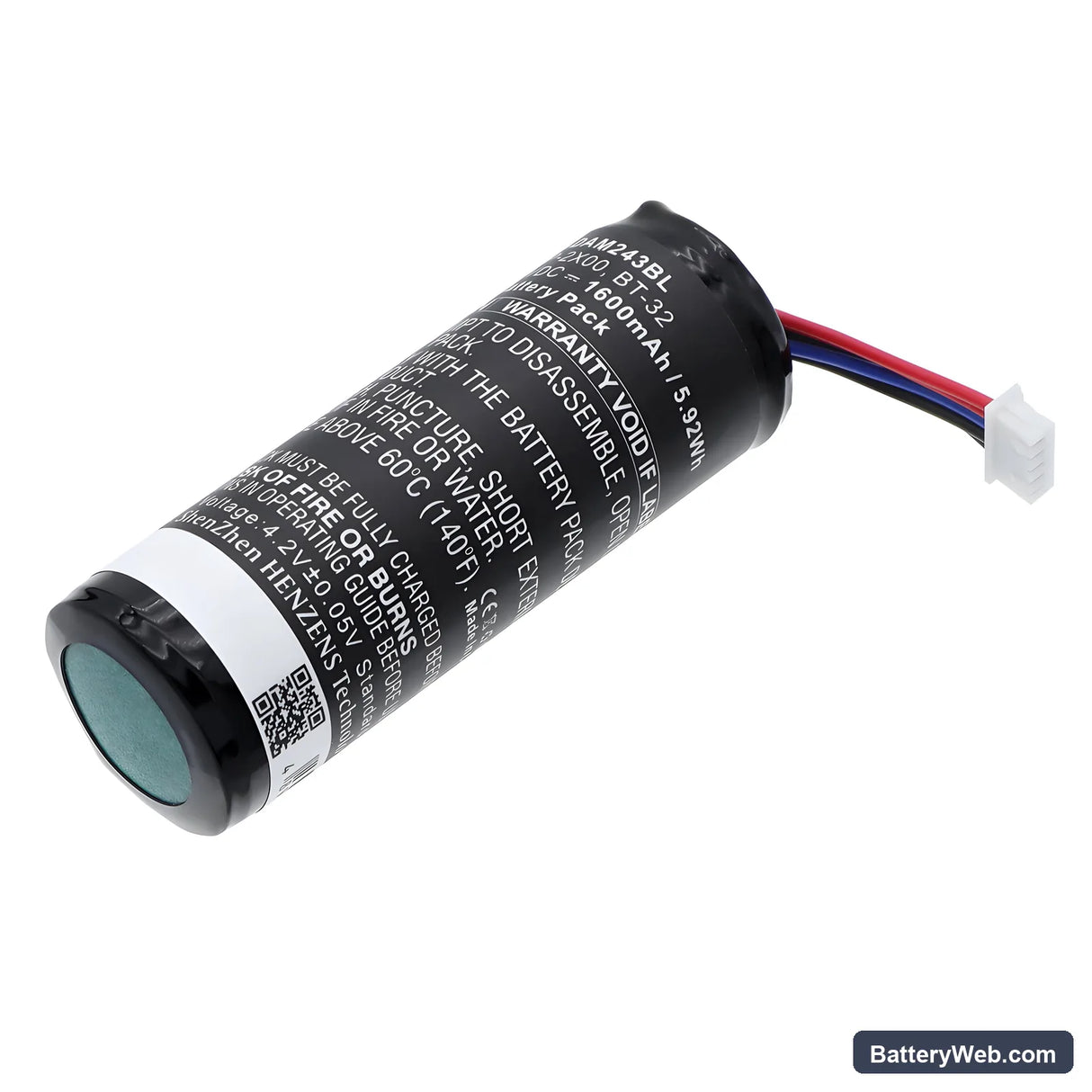 Datalogic QBT2131 Replacement Battery, 3.7V, 1600mAh, Li-ion 1