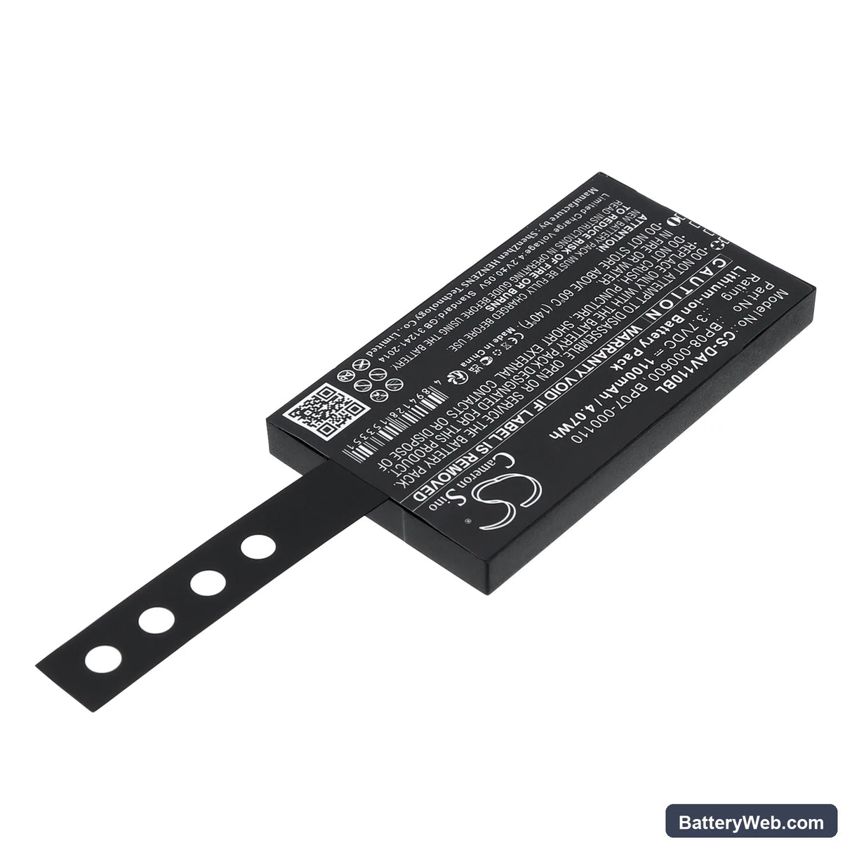 Datalogic Memor NFP Replacement Battery, 3.7V, 1100mAh, Li-ion 2