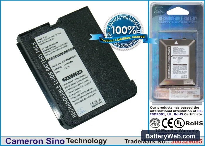 NEC DB2000 Replacement Battery, 3.7V, 1150mAh, Li-ion 1
