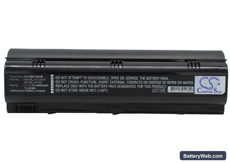 Dell Inspiron 1300 Replacement Battery, 11.1V, 6600mAh, Li-ion 1