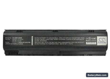 Dell Inspiron 1300 Replacement Battery, 11.1V, 4400mAh, Li-ion 5