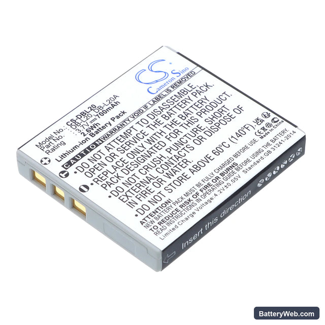 Sanyo Xacti VPC-E60 Replacement Battery, 3.7V, 700mAh, Li-ion 1