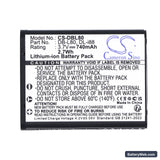 Pentax Optio P70 Replacement Battery, 3.7V, 740mAh, Li-ion 5