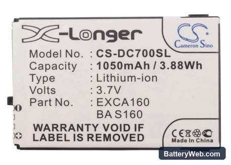 Dopod C720 Replacement Battery, 3.7V, 1050mAh, Li-ion 5